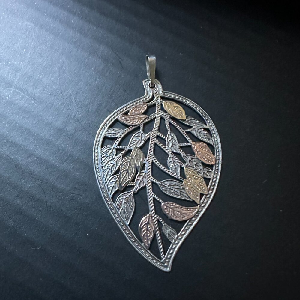 Gold Plated Sterling Silver Leaf Pendant